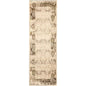 8' Beige And Brown Damask Distressed Runner Rug