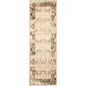 8' Beige And Brown Damask Distressed Runner Rug