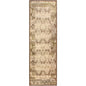 8' Beige And Brown Damask Distressed Runner Rug