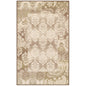 5' X 8' Beige And Brown Damask Distressed Area Rug