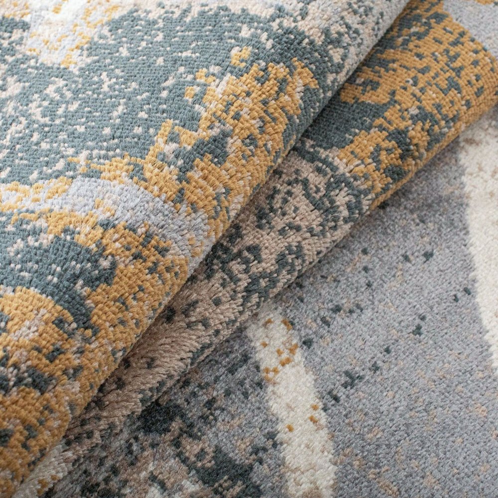 8' Beige And Black Floral Distressed Runner Rug