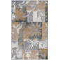 4' X 6' Beige And Gray Floral Power Loom Distressed Stain Resistant Area Rug