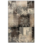 5' X 8' Beige And Gray Floral Power Loom Distressed Stain Resistant Area Rug