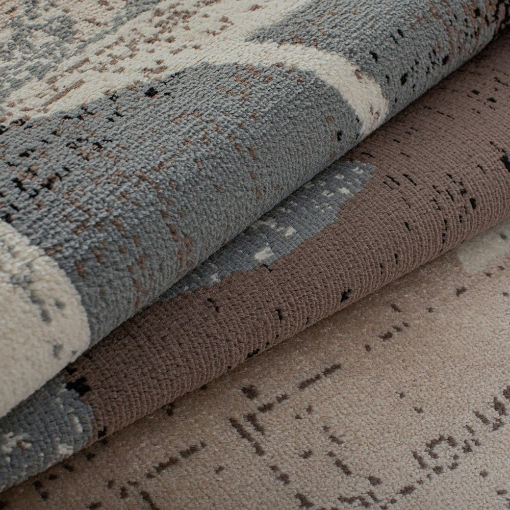 5' X 8' Beige Brown And Gray Floral Distressed Area Rug
