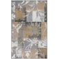 5' X 8' Beige And Black Floral Distressed Area Rug