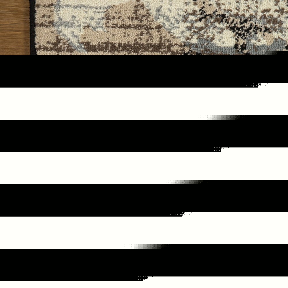 6' X 9' Beige Brown And Gray Floral Distressed Area Rug