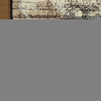 6' X 9' Beige Brown And Gray Floral Distressed Area Rug