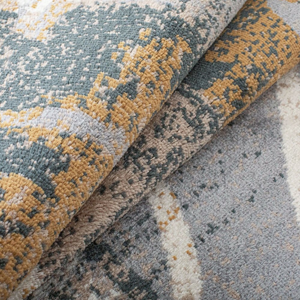 7' X 9' Beige And Black Floral Distressed Area Rug