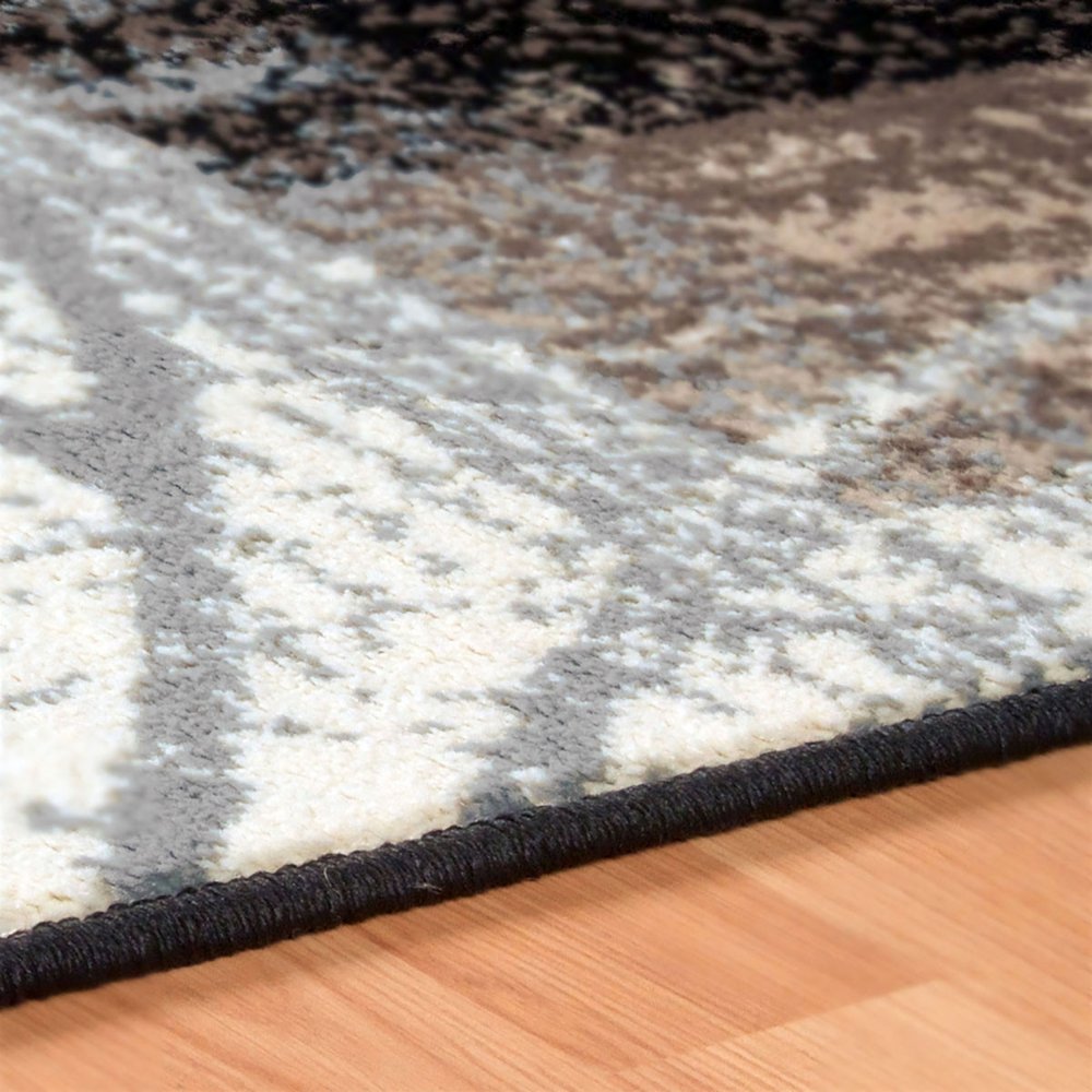 8' X 10' Beige Brown And Gray Floral Distressed Area Rug