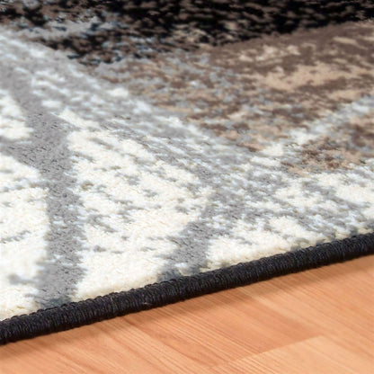 8' X 10' Beige Brown And Gray Floral Distressed Area Rug