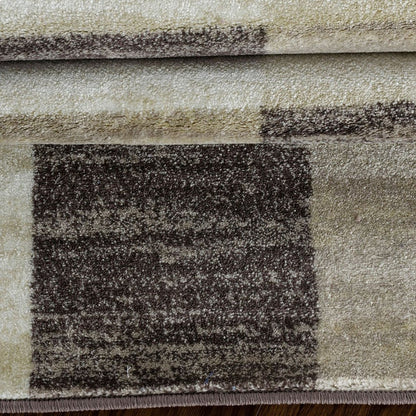 4' X 6' Beige And Brown Geometric Area Rug