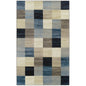 5' X 8' Blue Black And Gray Geometric Area Rug
