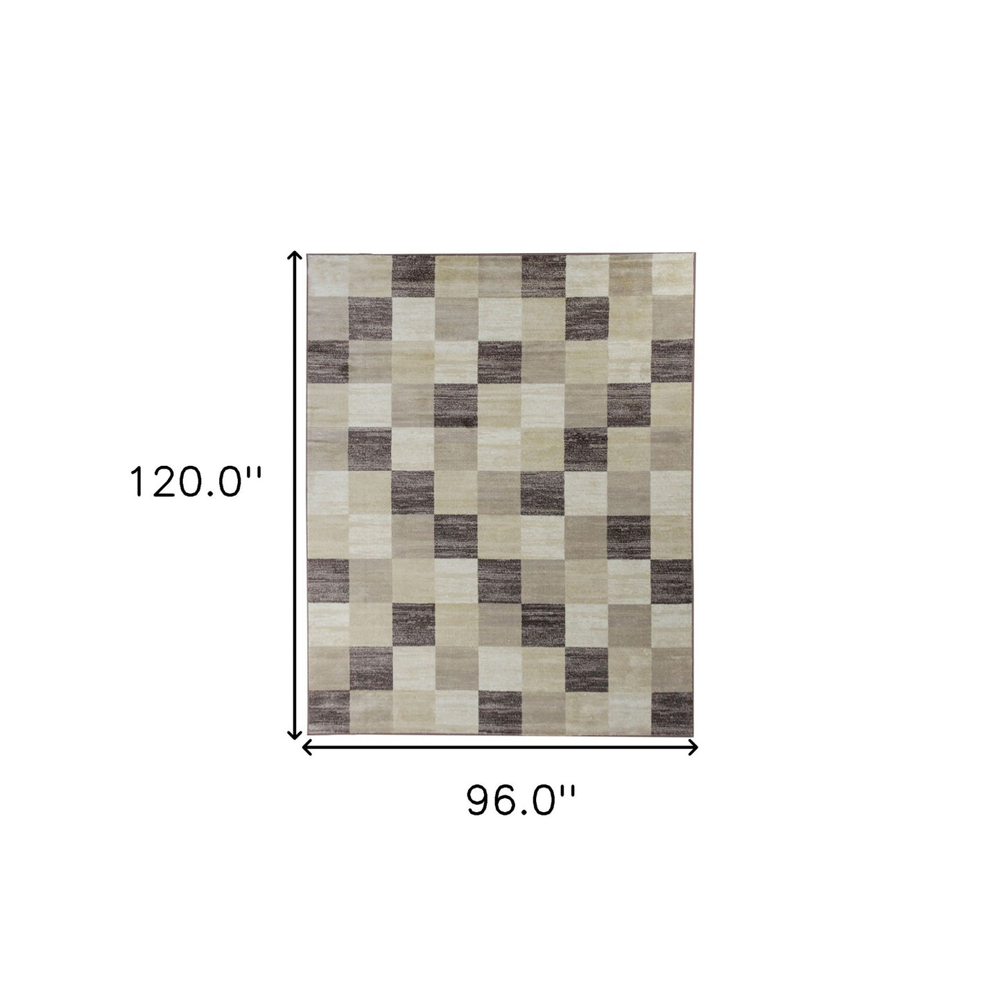 8' X 10' Beige Geometric Power Loom Stain Resistant Area Rug