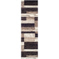 12' Black Brown And Beige Patchwork Runner Rug