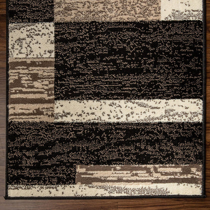 12' Chocolate Patchwork Power Loom Runner Rug