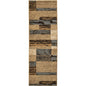 12' Blue And Beige Patchwork Runner Rug