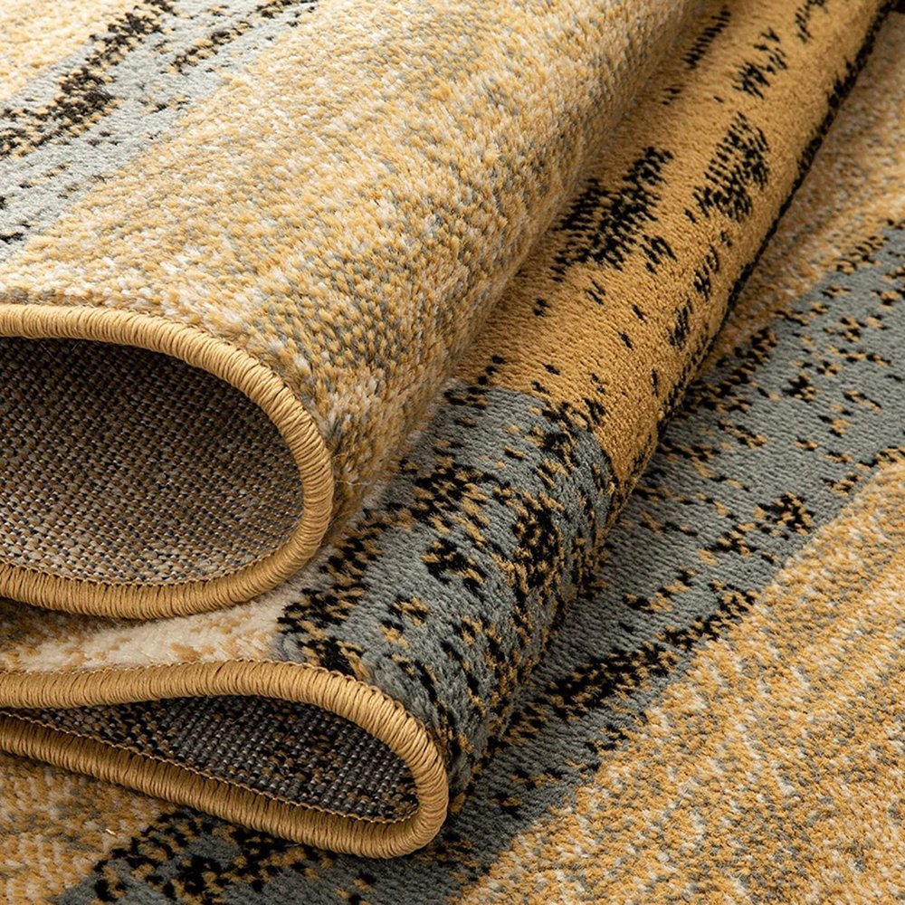 12' Blue And Beige Patchwork Runner Rug
