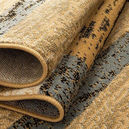12' Blue And Beige Patchwork Runner Rug