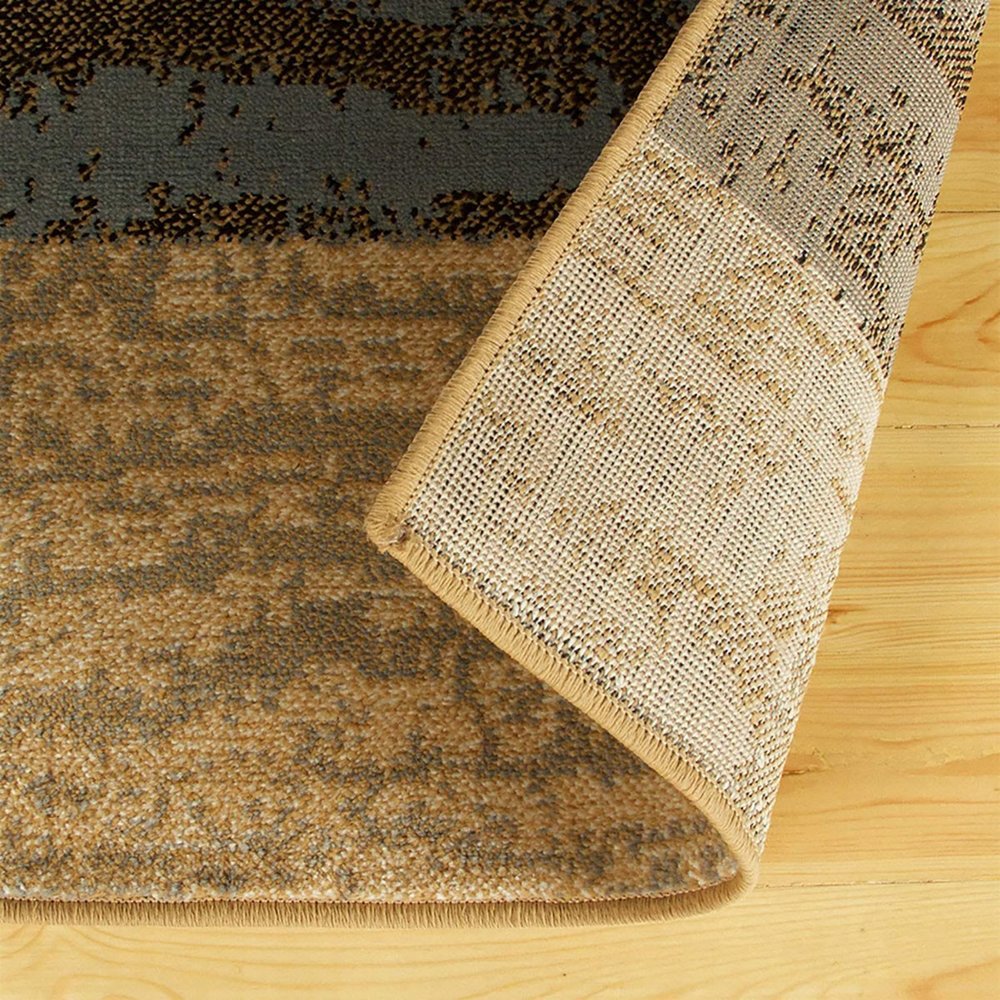12' Blue And Beige Patchwork Runner Rug