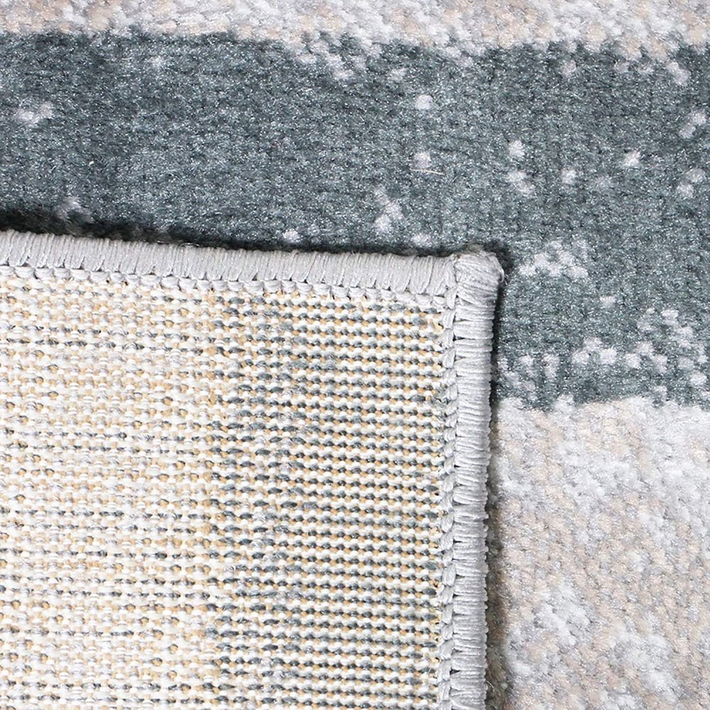 2' X 3' Blue And Gray Patchwork Distressed Area Rug