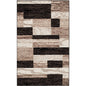 3' X 5' Chocolate Patchwork Power Loom Stain Resistant Area Rug