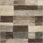 5' Beige Slate Gray And Brown Patchwork Square Rug