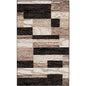 5' X 8' Black Brown And Beige Patchwork Area Rug