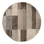 8' Brown And Beige Patchwork Round Rug