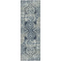 8' Taupe And Ivory Abstract Distressed Runner Rug