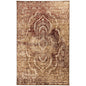 4' X 6' Gold And Maroon Abstract Distressed Area Rug