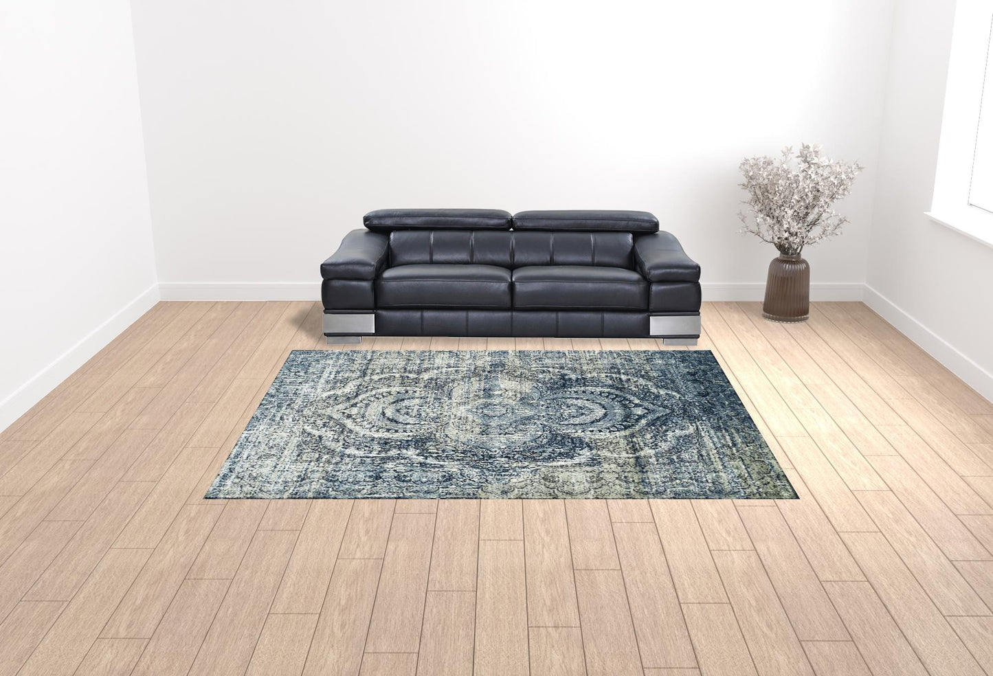 9' X 12' Taupe Abstract Power Loom Distressed Stain Resistant Area Rug