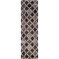 12' Chocolate Quatrefoil Power Loom Distressed Stain Resistant Runner Rug