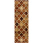 8' Brown Quatrefoil Power Loom Distressed Stain Resistant Runner Rug