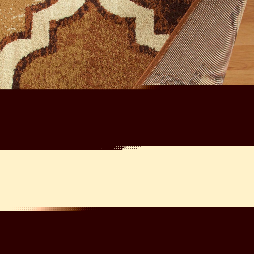 2' X 3' Brown And Ivory Quatrefoil Distressed Area Rug
