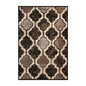 2' X 3' Brown Black And Ivory Quatrefoil Distressed Area Rug