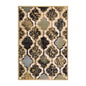 2' X 3' Black And Ivory Quatrefoil Distressed Area Rug