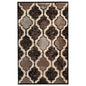 3' X 5' Brown Black And Ivory Quatrefoil Distressed Area Rug