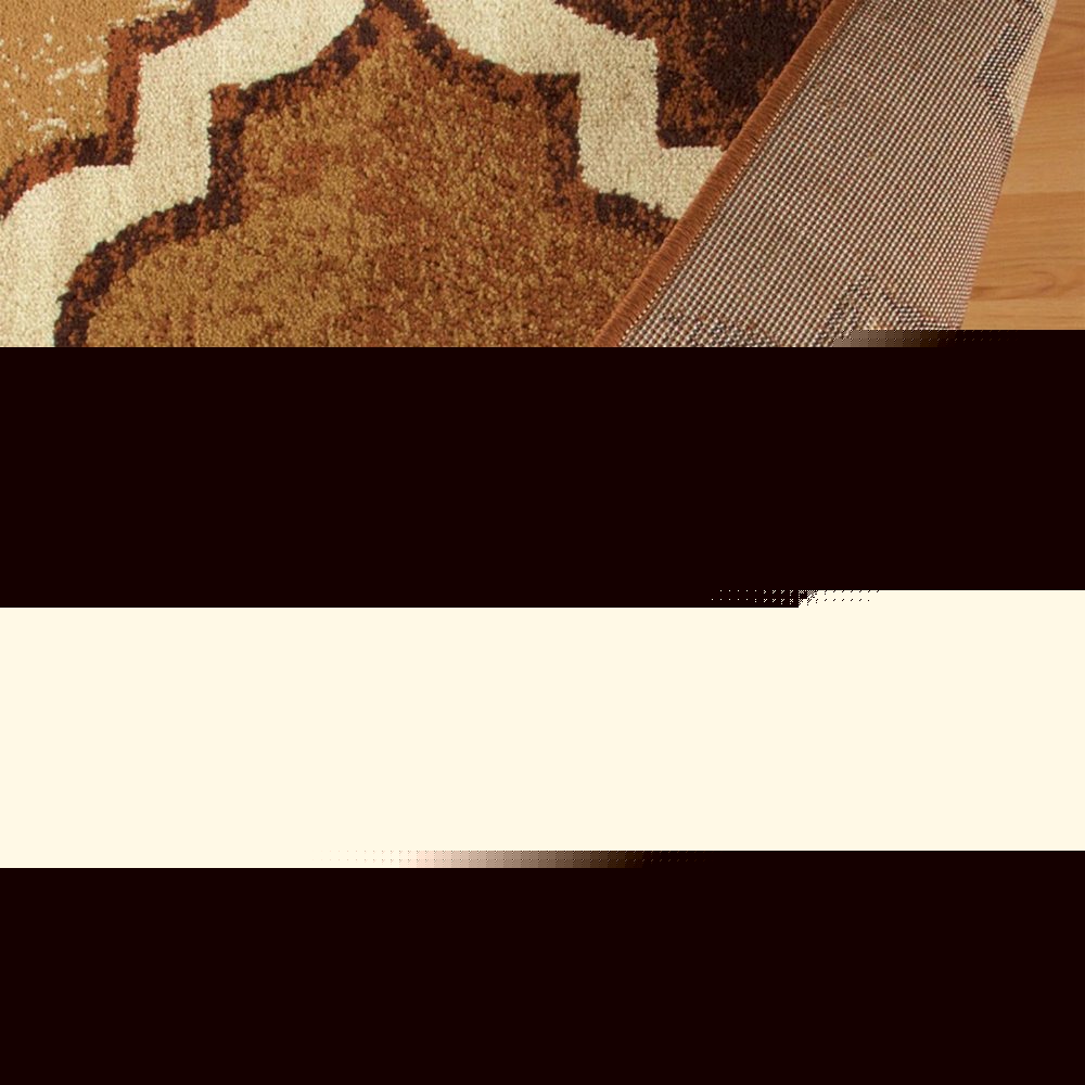 4' X 6' Brown And Ivory Quatrefoil Distressed Area Rug