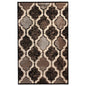 4' X 6' Brown Black And Ivory Quatrefoil Distressed Area Rug