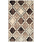 4' X 6' Ivory Brown And Black Quatrefoil Distressed Area Rug