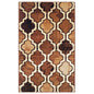 5' X 8' Brown And Ivory Quatrefoil Distressed Area Rug