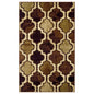 5' X 8' Coffee Beige And Black Quatrefoil Distressed Area Rug