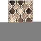5' X 8' Ivory Brown And Black Quatrefoil Distressed Area Rug