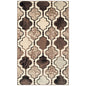 5' X 8' Ivory Brown And Black Quatrefoil Distressed Area Rug