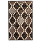 6' X 9' Brown Black And Ivory Quatrefoil Distressed Area Rug