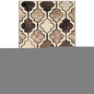 6' X 9' Ivory Brown And Black Quatrefoil Distressed Area Rug