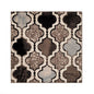 8' Ivory Brown And Black Quatrefoil Distressed Square Rug