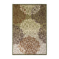 2' X 3' Brown Green And Ivory Floral Medallion Area Rug