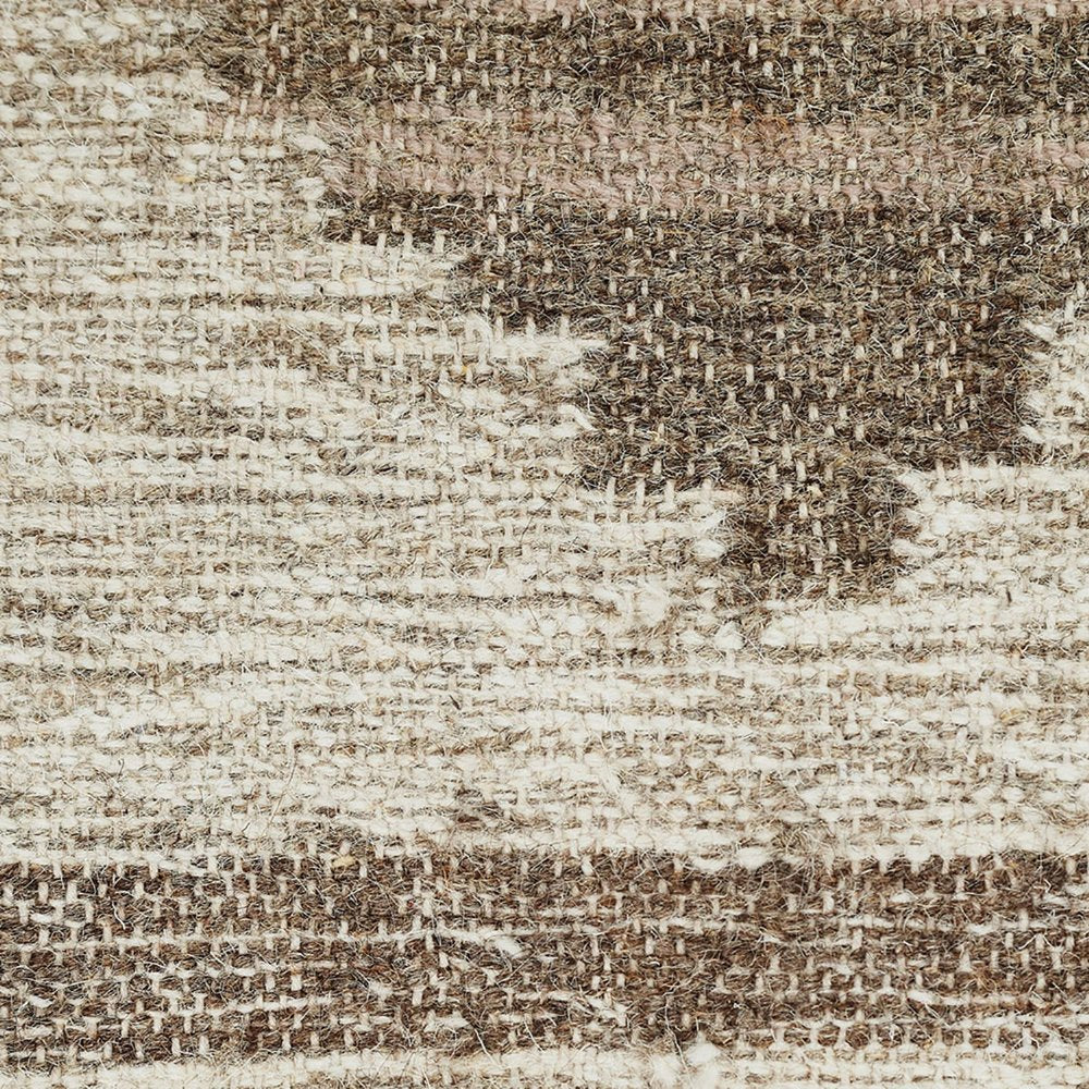 8' X 10' Gray And Brown Geometric Flatweave Handmade Area Rug With Fringe