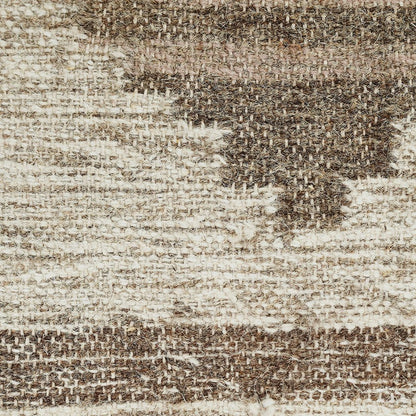 8' X 10' Gray And Brown Geometric Flatweave Handmade Area Rug With Fringe